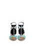 Front View - Click To Enlarge - CHELSEA PARIS - 'Huzar' mix snakeskin leather caged sandals