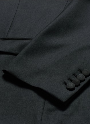  - - - Satin peak lapel wool-silk tuxedo blazer and waistcoat set