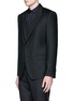 Front View - Click To Enlarge - - - Satin peak lapel wool-silk tuxedo blazer and waistcoat set