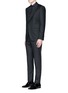 Figure View - Click To Enlarge - - - Satin peak lapel wool-silk tuxedo blazer and waistcoat set