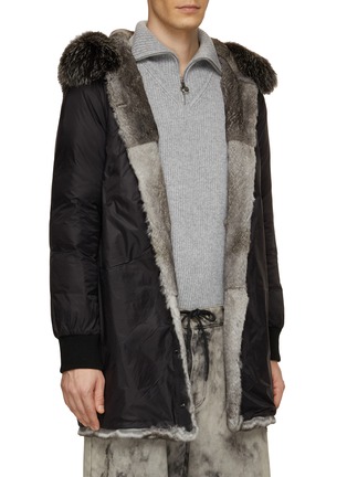 Detail View - Click To Enlarge - YVES SALOMON - Down Padded Parka Jacket With Removable Fur Trim & Lining