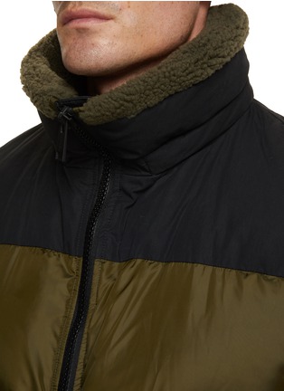 Detail View - Click To Enlarge - YVES SALOMON - Contrast Sleeve Hooded Puffer Jacket