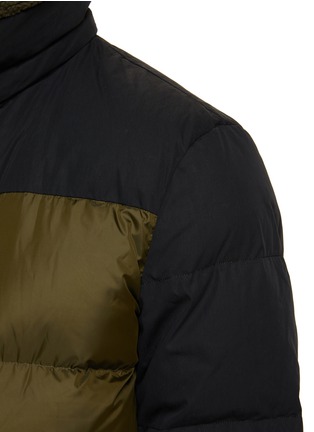  - YVES SALOMON - Contrast Sleeve Hooded Puffer Jacket