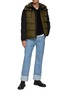 Figure View - Click To Enlarge - YVES SALOMON - Contrast Sleeve Hooded Puffer Jacket