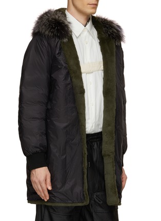 Detail View - Click To Enlarge - YVES SALOMON - Down Padded Parka Jacket With Removable Fur Trim & Lining