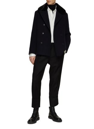 Figure View - Click To Enlarge - YVES SALOMON - Double Breasted Wool Overcoat
