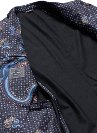 Detail View - Click To Enlarge - - - 'Sicilia' imperial dragon print shawl lapel silk blazer