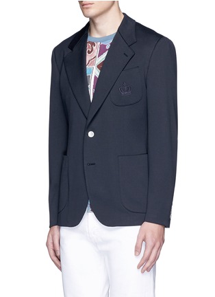 Front View - Click To Enlarge - - - Crown embroidery jersey blazer