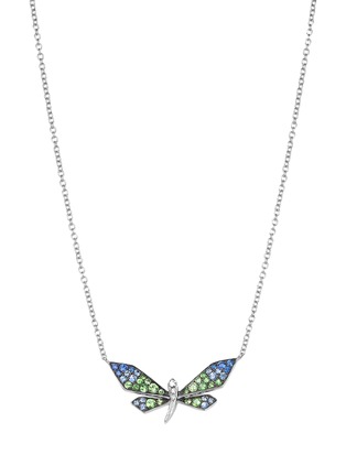Main View - Click To Enlarge - SARAH ZHUANG - Fantasy Garden Diamond Garnet Sapphire 18K White Gold Dragonfly Necklace