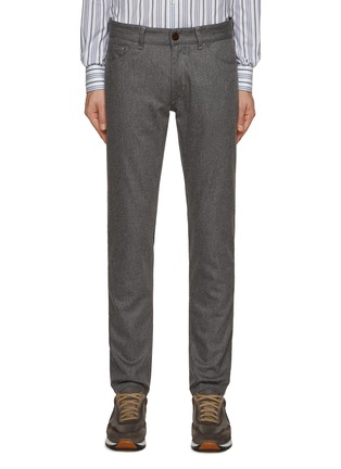 Main View - Click To Enlarge - PT TORINO - Slim Fit Flannel Wool Jeans