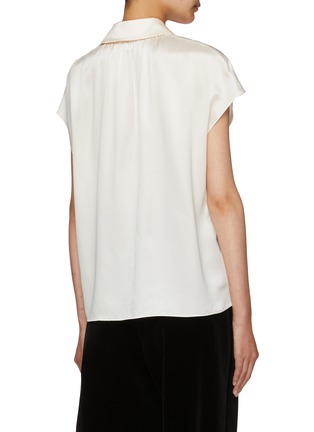 Back View - Click To Enlarge - VINCE - Silk Cap Sleeve Blouse