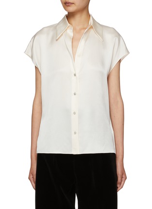 Main View - Click To Enlarge - VINCE - Silk Cap Sleeve Blouse