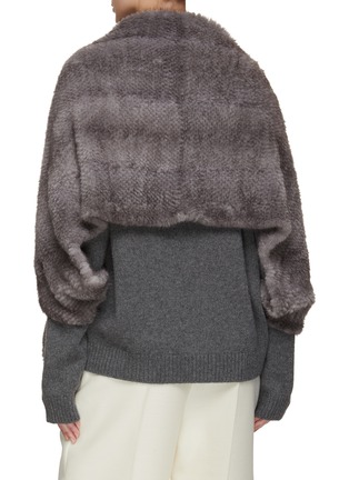 Back View - Click To Enlarge - SYMÉTRIE - Mink Knit Cape