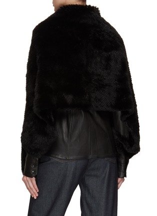 Back View - Click To Enlarge - SYMÉTRIE - Mink Knit Cape