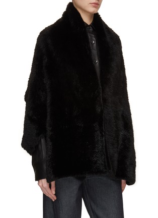 Front View - Click To Enlarge - SYMÉTRIE - Mink Knit Cape
