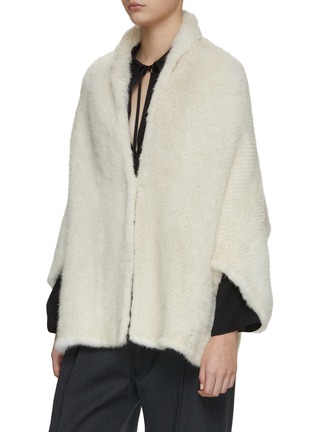 Front View - Click To Enlarge - SYMÉTRIE - Mink Fur Knit Cape