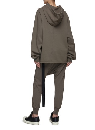 Back View - Click To Enlarge - RICK OWENS DRKSHDW - Slit Front Cape Sleeve Hoodie