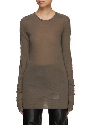 Main View - Click To Enlarge - RICK OWENS DRKSHDW - Scarification Long Sleeve T-Shirt