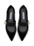 Detail View - Click To Enlarge - AQUAZZURA - Crystal Macaron Velvet Mary Janes