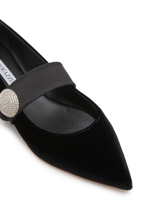 Detail View - Click To Enlarge - AQUAZZURA - Crystal Macaron Velvet Mary Janes