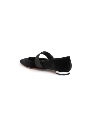  - AQUAZZURA - Crystal Macaron Velvet Mary Janes
