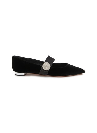 Main View - Click To Enlarge - AQUAZZURA - Crystal Macaron Velvet Mary Janes