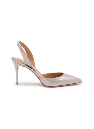 Main View - Click To Enlarge - AQUAZZURA - 85 So Nude Patent Leather Slingback Pumps