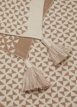 Detail View - Click To Enlarge - MALABAR BABY - Knitted Cotton Throw — Light Stone/Off-White