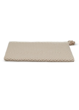 Main View - Click To Enlarge - MALABAR BABY - Knitted Cotton Throw — Light Stone/Off-White