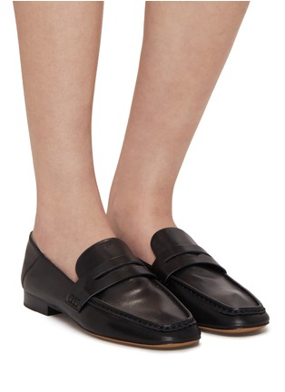 Figure View - Click To Enlarge - EQUIL - London Flat Square Toe Leather Penny Loafers