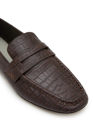 Detail View - Click To Enlarge - EQUIL - London Croc Embossed Leather Penny Loafers