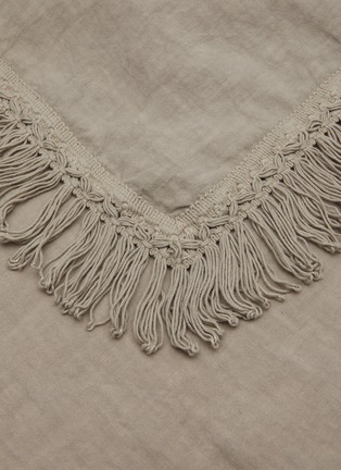 Detail View - Click To Enlarge - ONCE MILANO - Long Fringe Linen Napkin — Taupe