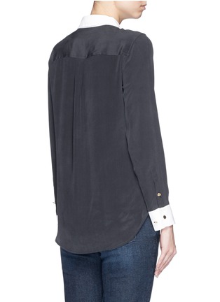 Back View - Click To Enlarge - EQUIPMENT - 'Slim Signature' contrast silk shirt