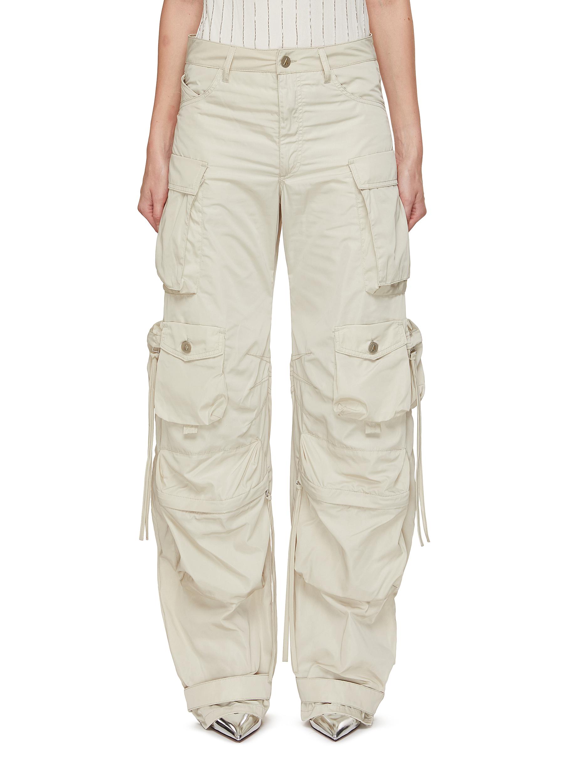 Fern Low Rise Cargo Pants in White - The Attico