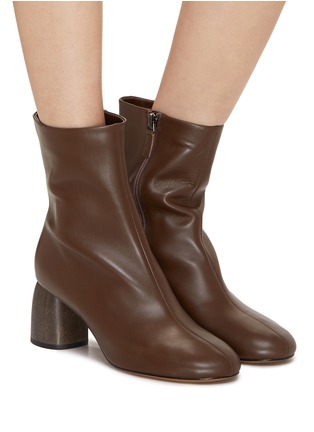 Figure View - Click To Enlarge - EQUIL - Budapest Wood Heel Leather Ankle Boots
