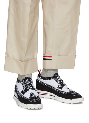 Figure View - Click To Enlarge - THOM BROWNE  - Brogue Knit Sneakers