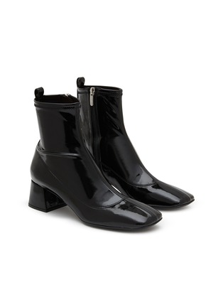 Detail View - Click To Enlarge - SERGIO ROSSI - 45 Latex Stretch Leather Ankle Boots