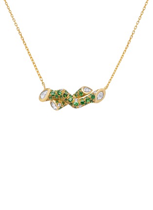 Main View - Click To Enlarge - MAISONALT - Forest Alt Woody 18K Gold Diamond Tsavorite Double Pendant Necklace