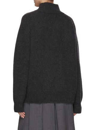 Back View - Click To Enlarge - LE KASHA - High Neck Chunky Ribbed Cashmere Jumper