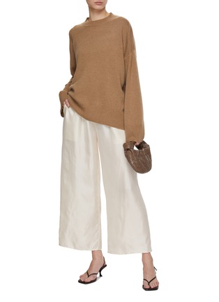 Figure View - Click To Enlarge - LE KASHA - Wide Leg Cropped Silk Pants