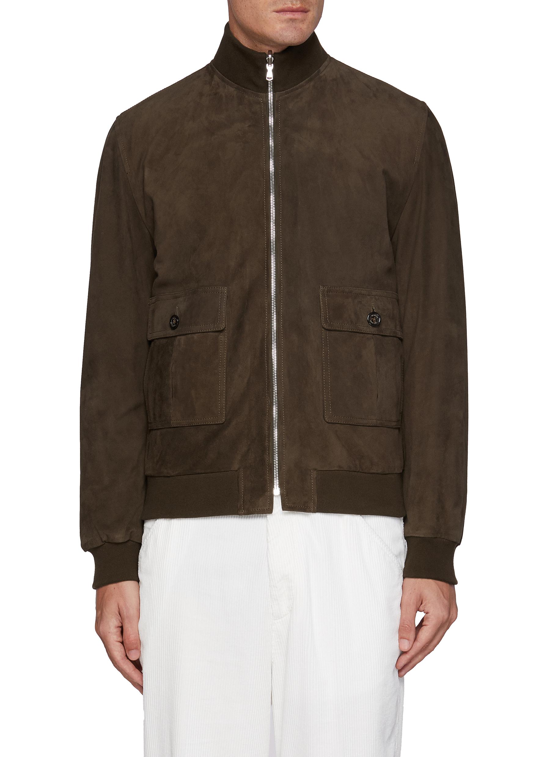 Reversible Suede Waterproof Layered Bomber Jacket