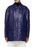 Main View - Click To Enlarge - MM6 MAISON MARGIELA - Logo Embroidered Vegan Leather Sportsjacket