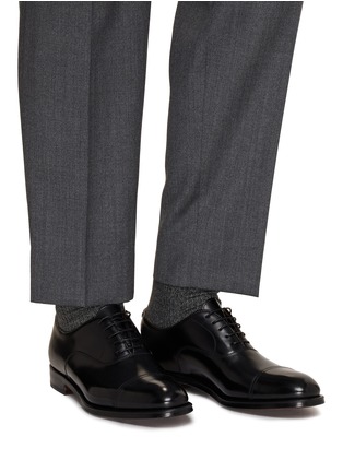 Figure View - Click To Enlarge - DOUCAL'S - Cap Toe 5-Eyelet Leather Oxford Shoes