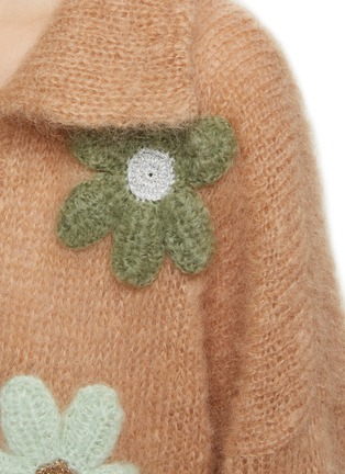  - ROSE CARMINE - Flower Appliqué Mohair Knit Jacket