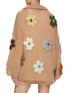Back View - Click To Enlarge - ROSE CARMINE - Flower Appliqué Mohair Knit Jacket