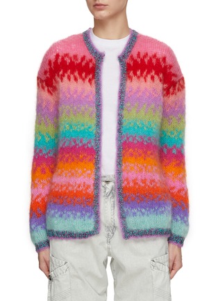 Main View - Click To Enlarge - ROSE CARMINE - Rainbow Mohair Knit Jacket