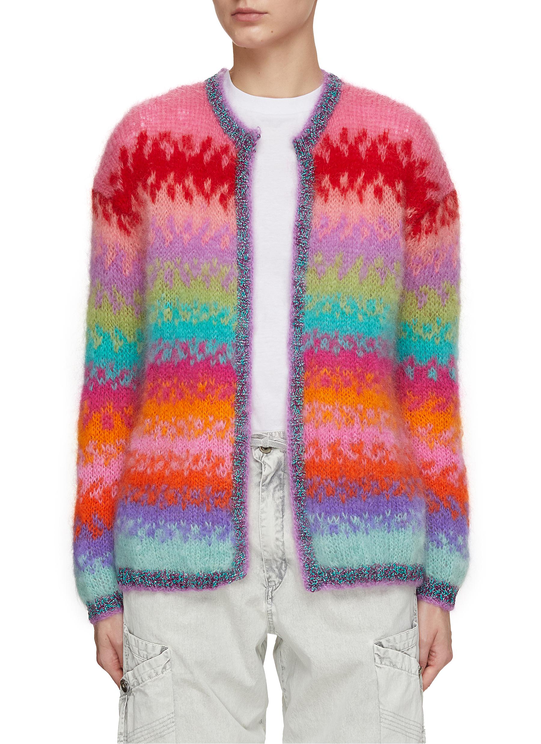 ROSE CARMINE | Rainbow Mohair Knit Jacket | Women | Lane Crawford