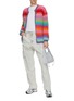 Figure View - Click To Enlarge - ROSE CARMINE - Rainbow Mohair Knit Jacket
