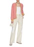 Figure View - Click To Enlarge - ROSE CARMINE - Tricolour Mohair Knit Jacket