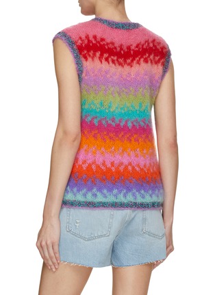Back View - Click To Enlarge - ROSE CARMINE - Sleeveless Rainbow Mohair Knit Top